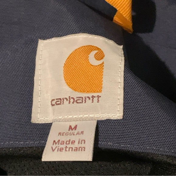 Carhartt Hooded Storm Jacket RN 14806 Black Sz M Detachable Hood Zip Pocket - Picture 3 of 6